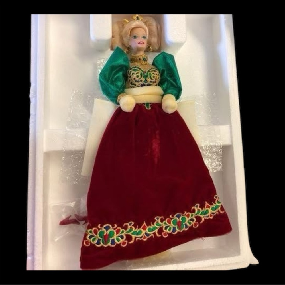 Porcelain Holiday Jewel Barbie NIB